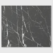 Zwart en lichtgrijs marmeren patroon cadeaupapier (Vlak)