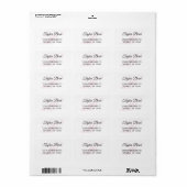 Zwart en lichtroze fancy monogram etiket (Full Sheet)