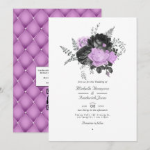 Zwart en lila vintage bloemen bruiloft