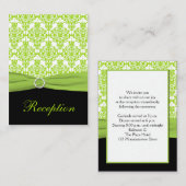 Zwart en lime groene damast behuizing Kaart (Voorkant / Achterkant)