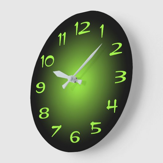 Zwart en limoengroen radiaal verloop grote klok (Hoek)