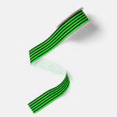 Zwart en limoengroene streep grosgrain lint (Achterkant)