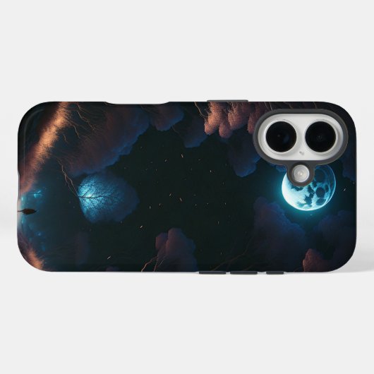 Zwart en maanlicht Case-Mate iPhone case (Achterkant (horizontaal))