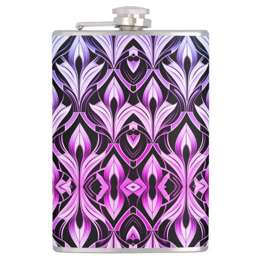 Zwart en magenta contrast heupfles (Voorkant)