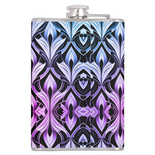 Zwart en magenta contrast heupfles (Achterkant)