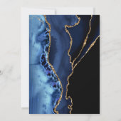 Zwart en marine goud Save the Date Kaart (Achterkant)