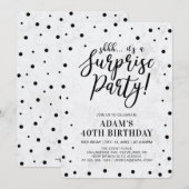 Zwart en marmer | Modern Surprise Birthday Kaart (Voorkant / Achterkant)