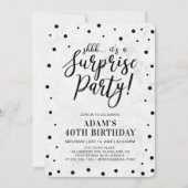 Zwart en marmer | Modern Surprise Birthday Kaart (Voorkant)
