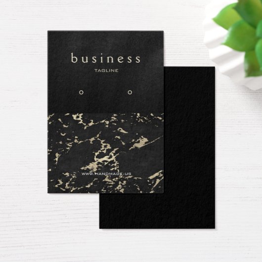 Zwart en marmeren oorbel display visitekaartje (Bureau)