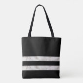 Zwart en marmeren strandtas met naam tote bag (Achterkant)