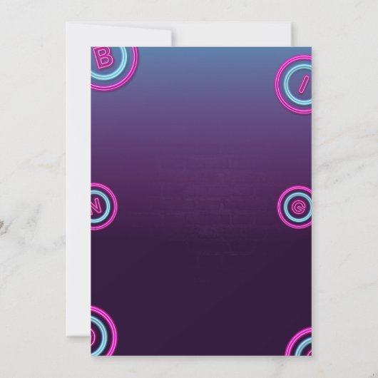 Zwart en Maroon Minimalistische Bingo Avond Uitnod Kaart (Achterkant)