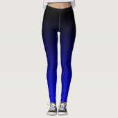 Zwart en medium blauw verloop leggings (Voorkant)