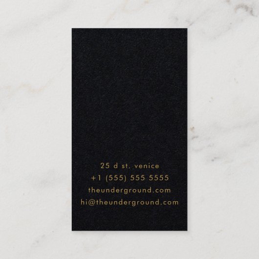 Zwart en messing Oorbel Display Kaart Visitekaartje (Achterkant)