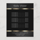 Zwart en metaal faux textuur prijzen flyer (Achterkant)