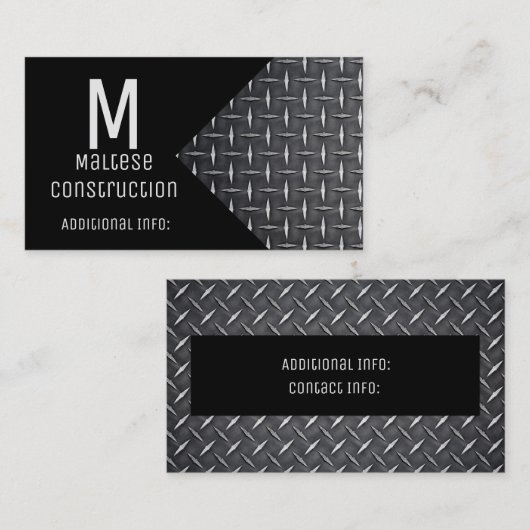 Zwart en metaal Visitekaartje (Voorkant / Achterkant)