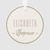 Zwart en Metallic Gold Music Note Naam Ornament (achterkant)