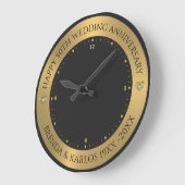 Zwart en metallic goud 50e bruiloft Jubileum Grote Klok (Hoek)