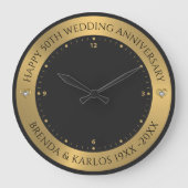 Zwart en metallic goud 50e bruiloft Jubileum Grote Klok (Voorkant)