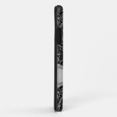 Zwart en Metallic Zilver Bloemen Paisley Case-Mate iPhone Case (Achterkant/rechts)