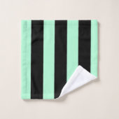 Zwart en Mint Groen Bad Handdoek (Wasdoekje)