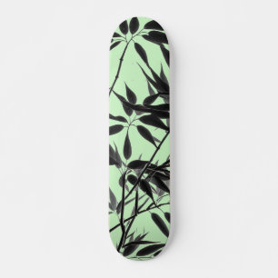 Zwart en Mint Groen Bamboe Plant Persoonlijk Skateboard