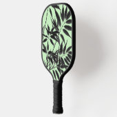 Zwart en Mint Groen Bamboe Plant Pickleball Paddle (Links)