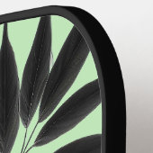 Zwart en Mint Groen Bamboe Plant Pickleball Paddle (Links Detail)