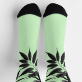 Zwart en Mint Groen Bamboe Plant Sokken (Top)