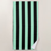 Zwart en Mint Groen Strandlaken (Voorkant)