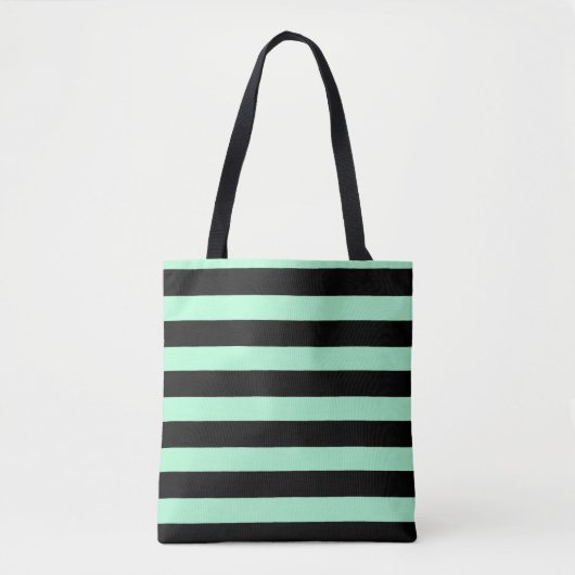 Zwart en Mint Groen Tote Bag (Voorkant)