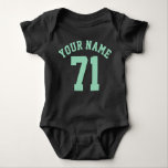 Zwart en mintgroen Baby | Sporttrui ontwerp Romper<br><div class="desc">Zwart en mintgroen Baby | Sport Jersey Design · Baby Football Bodysuit</div>