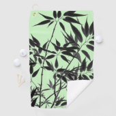 Zwart en Mintgroene Bamboe Plant Golfhanddoek (Insitu)
