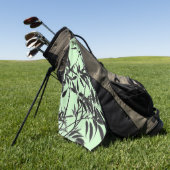 Zwart en Mintgroene Bamboe Plant Golfhanddoek (Groen)