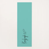 Zwart en Mintgroene Script Naam met Hart Omkeerbaa Yogamat (Achterkant)