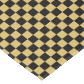 Zwart en mistig geel geruit tafelkleed (Gekanteld)