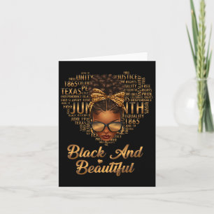 Zwart en mooi Juneteenth Vrouwen Zwart Geschiedeni Kaart
