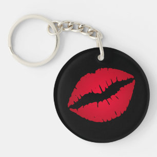 Zwart en mooie rode ombre-lippenstift Pout Kiss Sleutelhanger