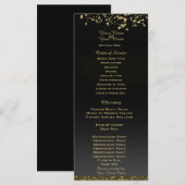 Zwart en namaak gouden glitter trouwprogramma (Voorkant / Achterkant)