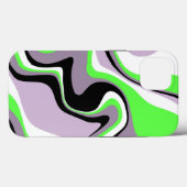 Zwart en Neon Green Fluid Abstract Case-Mate iPhone Case (Achterkant (horizontaal))