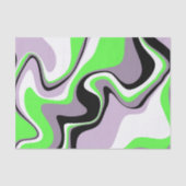 Zwart en Neon Green Fluid Abstract Tissuepapier (Voorkant)