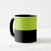 Zwart en neon groen mok (Voorkant links)