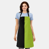Zwart en neon groen schort (Gedragen)