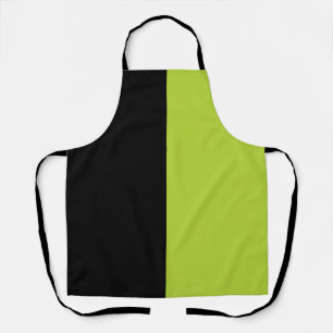 Zwart en neon groen schort