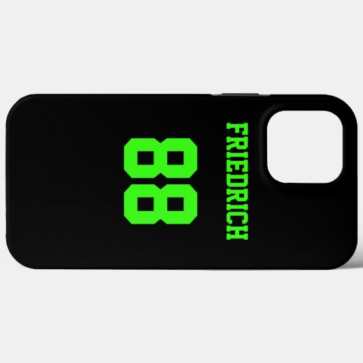 Zwart en Neon Groene Jersey Naam Nummer Case-Mate iPhone Case (Achterkant (horizontaal))