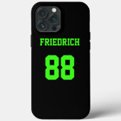 Zwart en Neon Groene Jersey Naam Nummer Case-Mate iPhone Case (Achterkant)