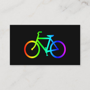 Zwart en Neon Regenboog Fiets Visitekaartje