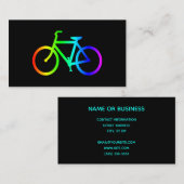 Zwart en Neon Regenboog Fiets Visitekaartje (Voorkant / Achterkant)