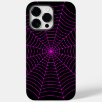 Zwart en neon roze spinnenweb Halloween patroon