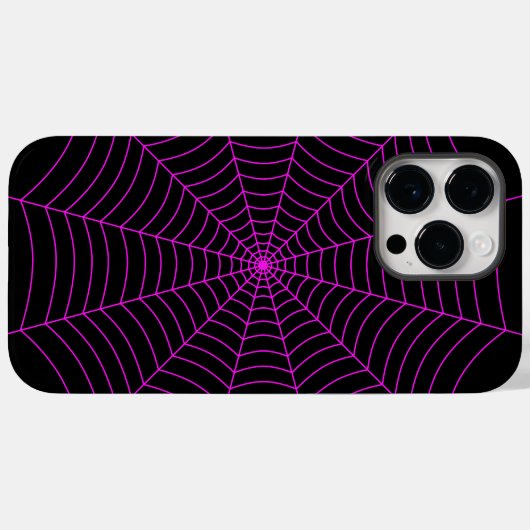 Zwart en neon roze spinnenweb Halloween patroon Case-Mate iPhone Case (Achterkant (horizontaal))