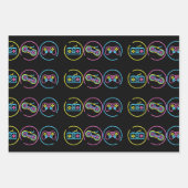 Zwart en neongamer Collectie Inpakpapier Vel (Voorkant)